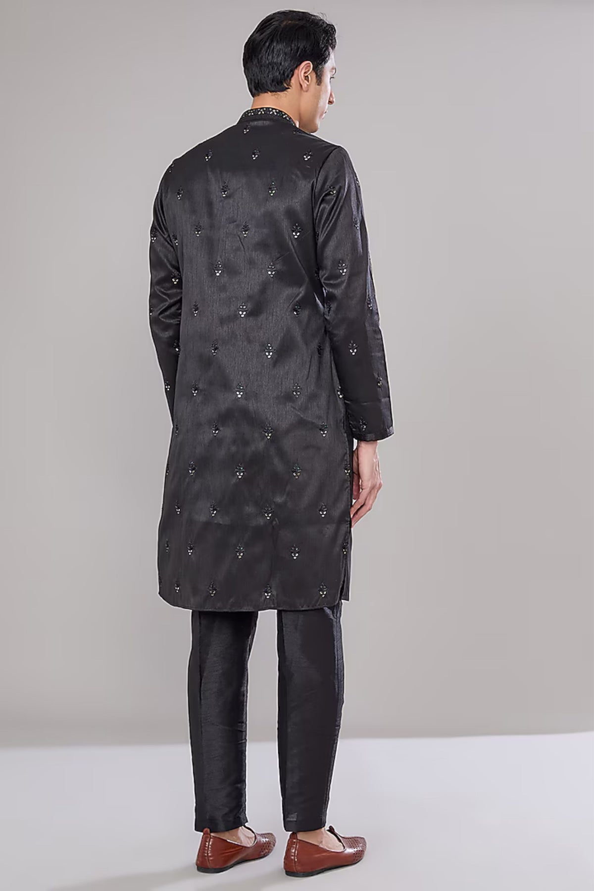 Black Embroidered Kurta Set