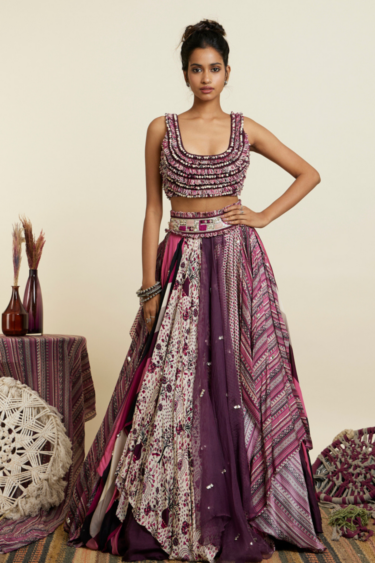 Multi Printed Boho Lehenga Set