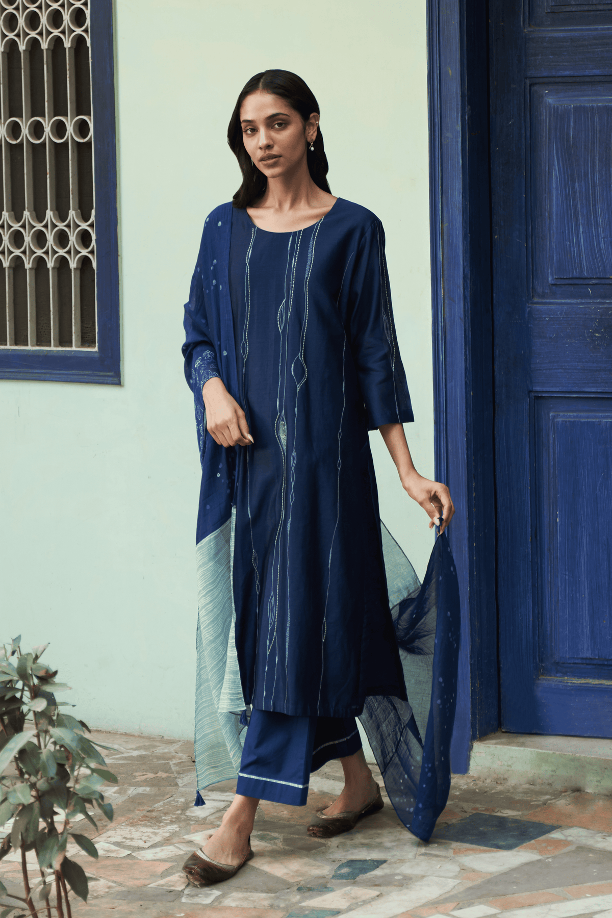 Indigo Printed Kurta Set