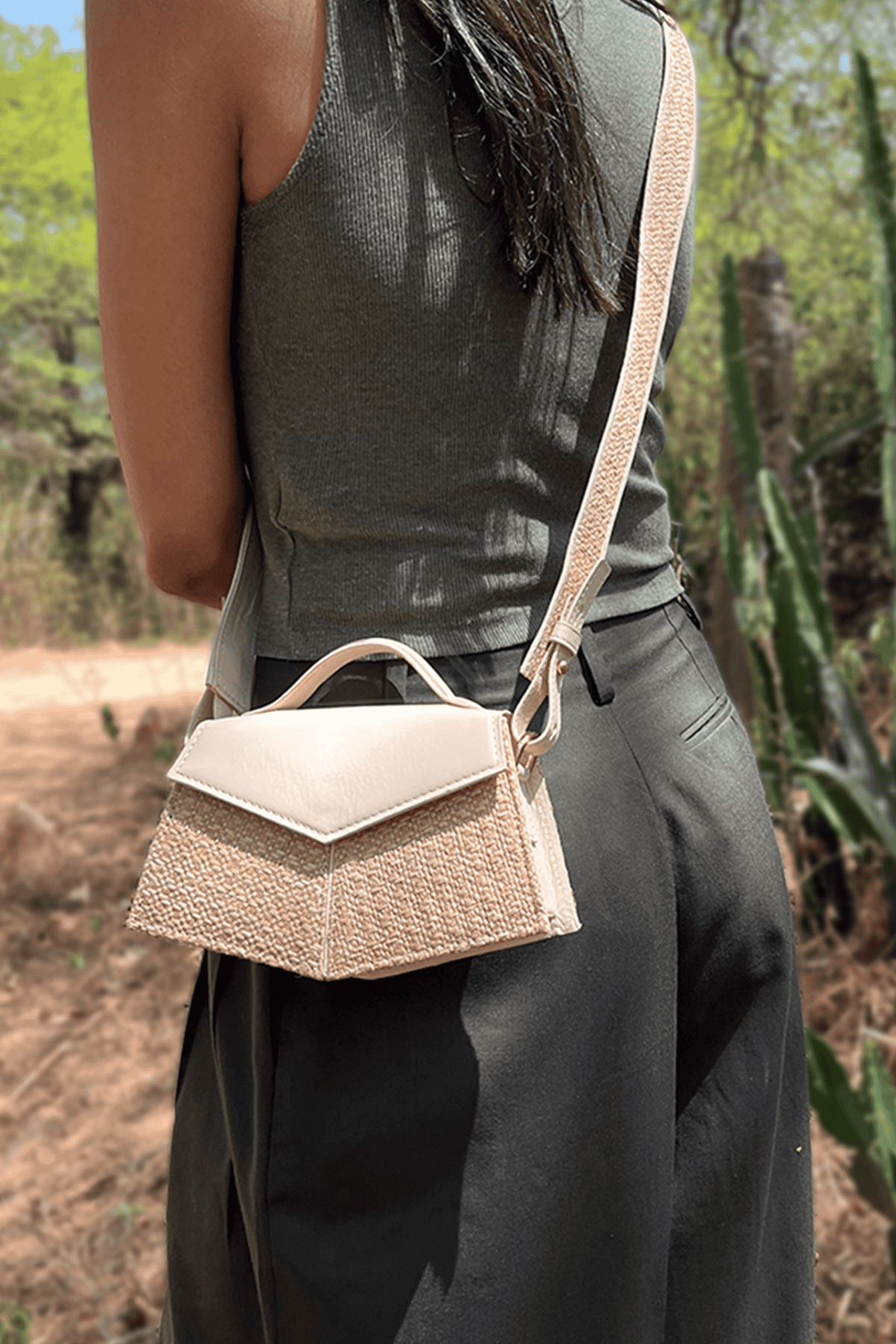 Kendal Raffia Ivory Handbag