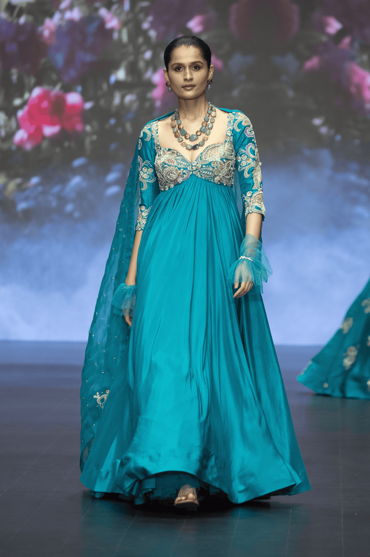 Rabsa Anarkali Set Turquoise Blue