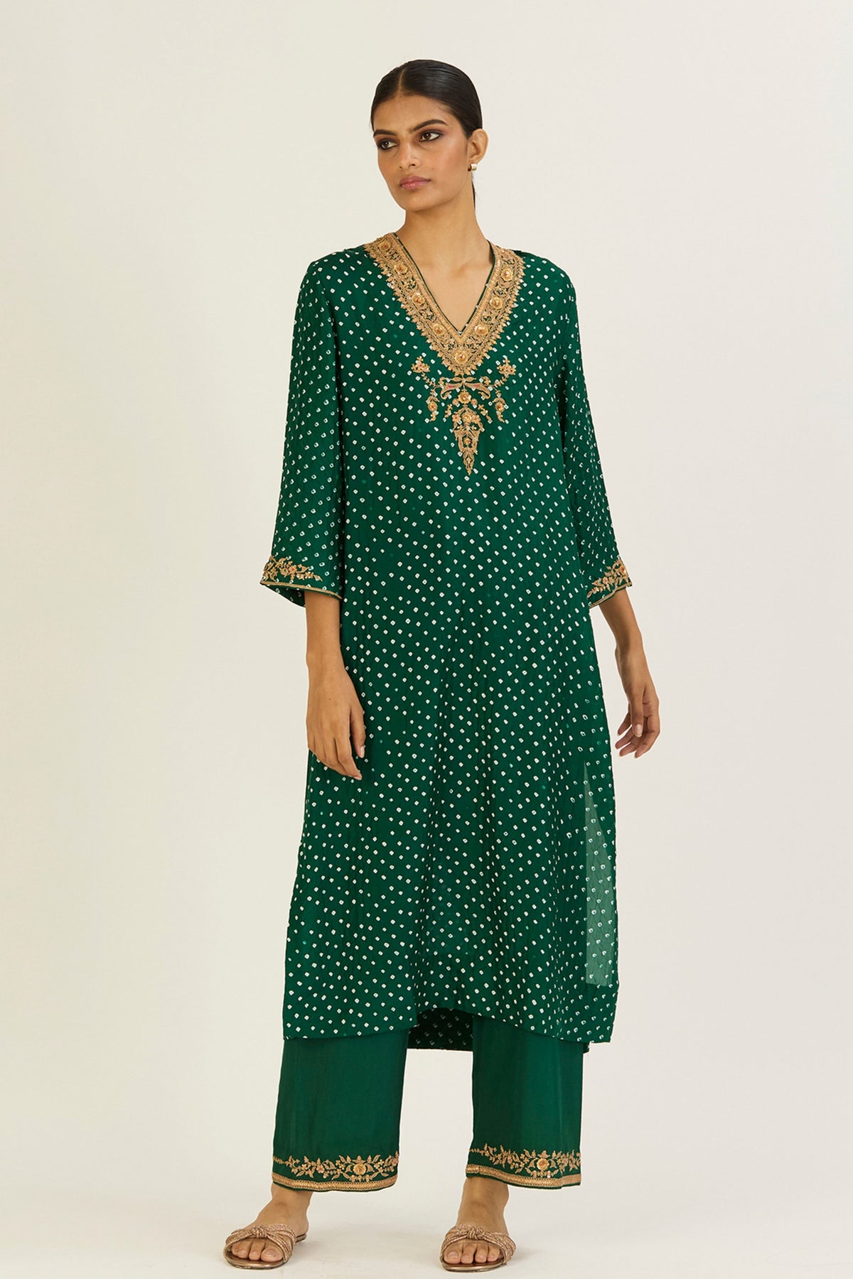 Navya Green Bandhani Kurta &amp; Pants