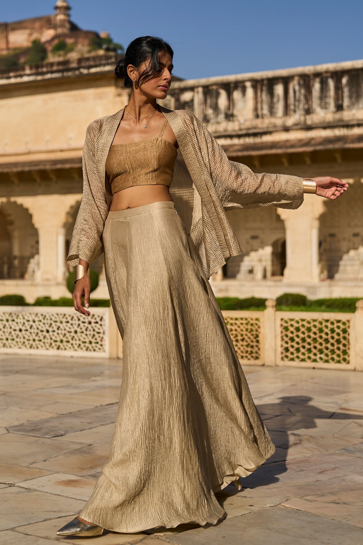 Gold 3 Piece Cape Set