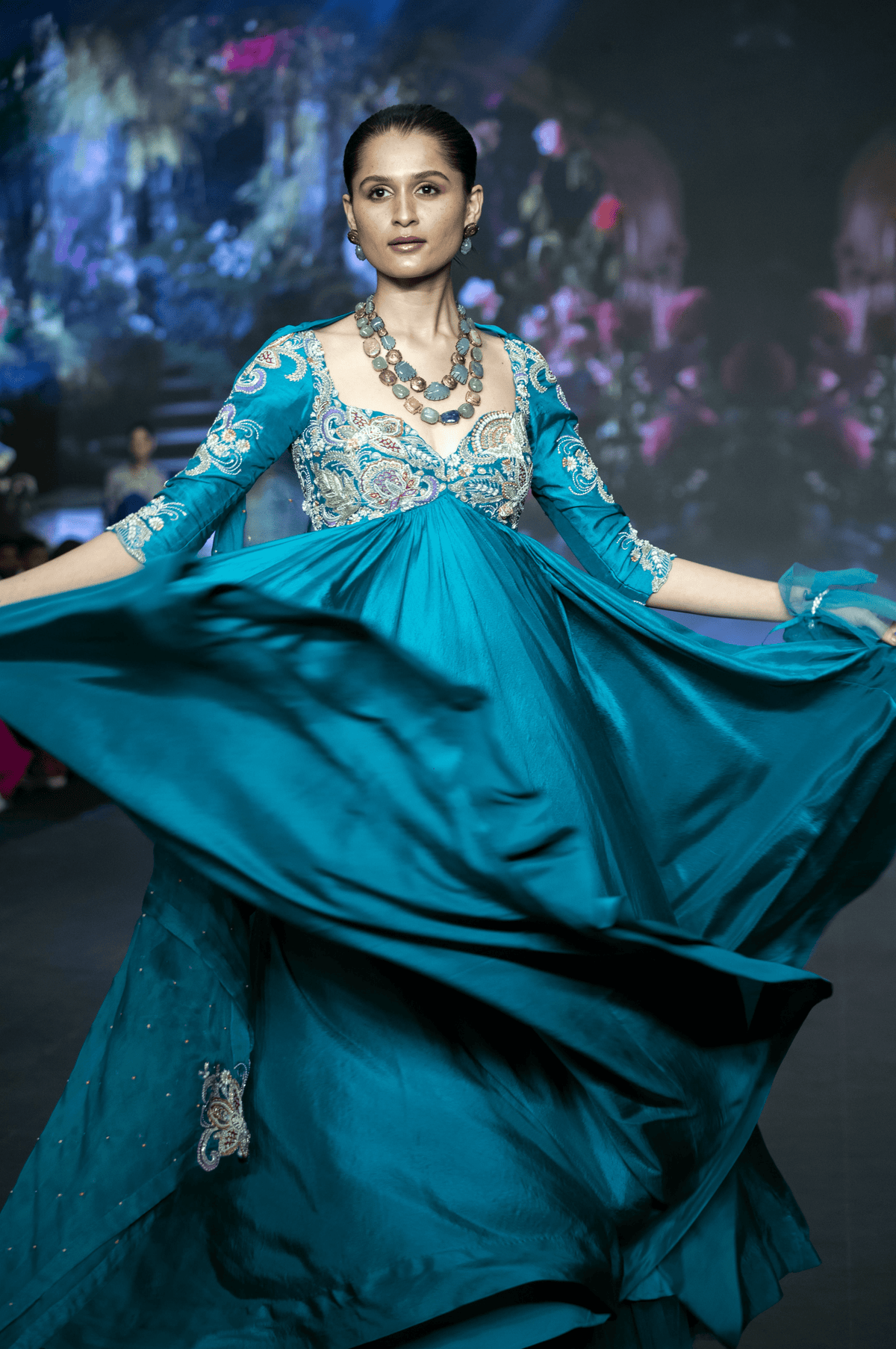 Rabsa Anarkali Set Turquoise Blue