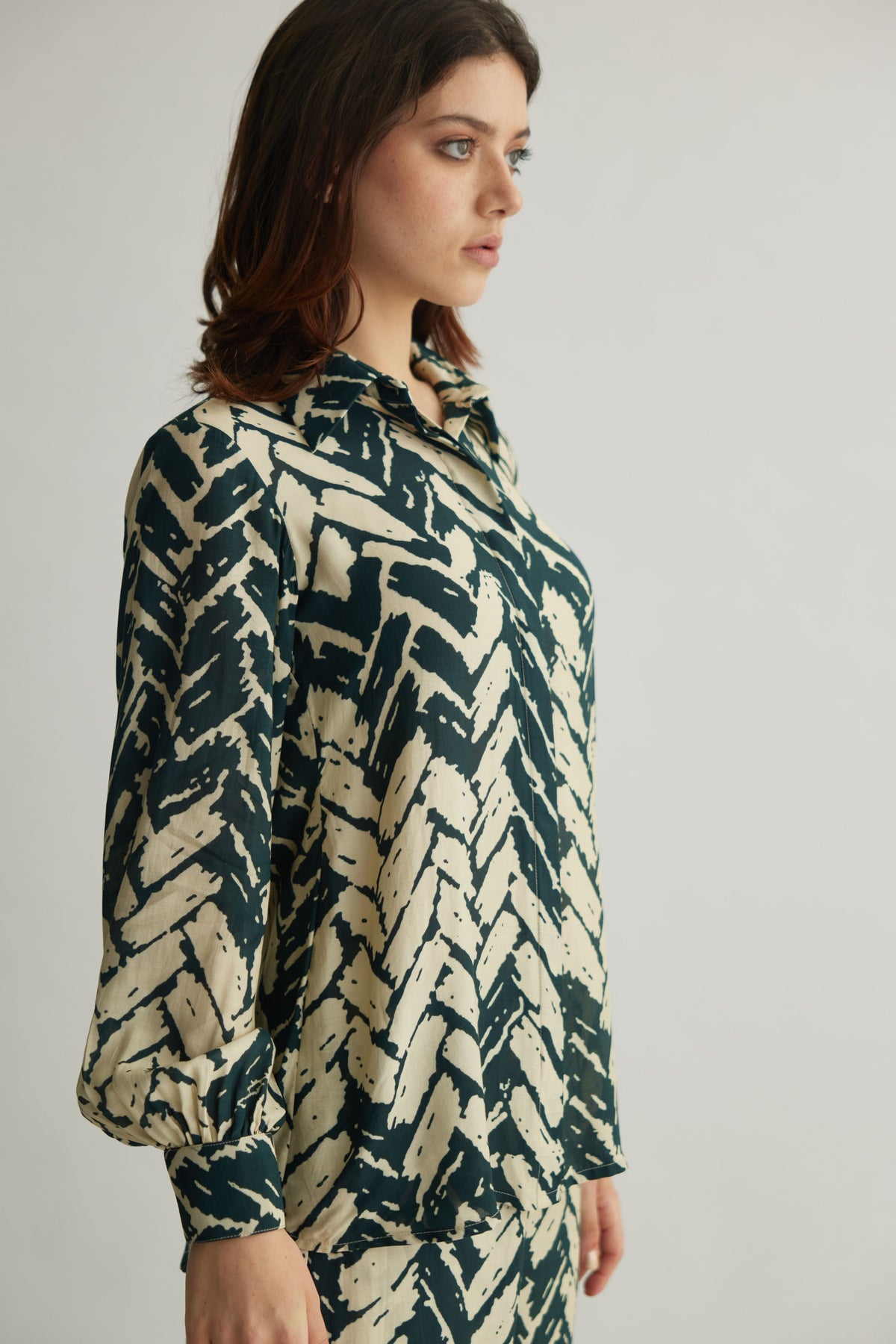 Dark Green Chevron Shirt