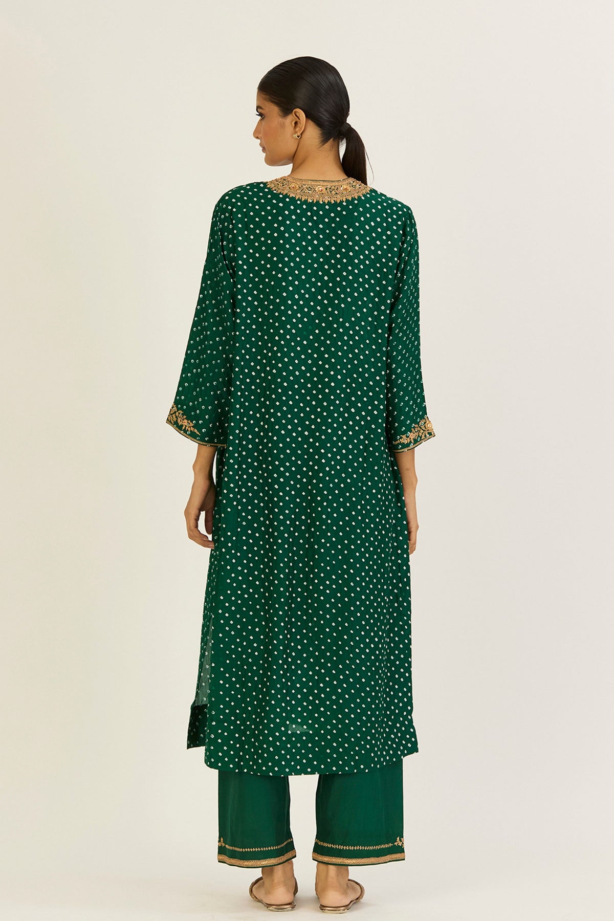 Navya Green Bandhani Kurta &amp; Pants