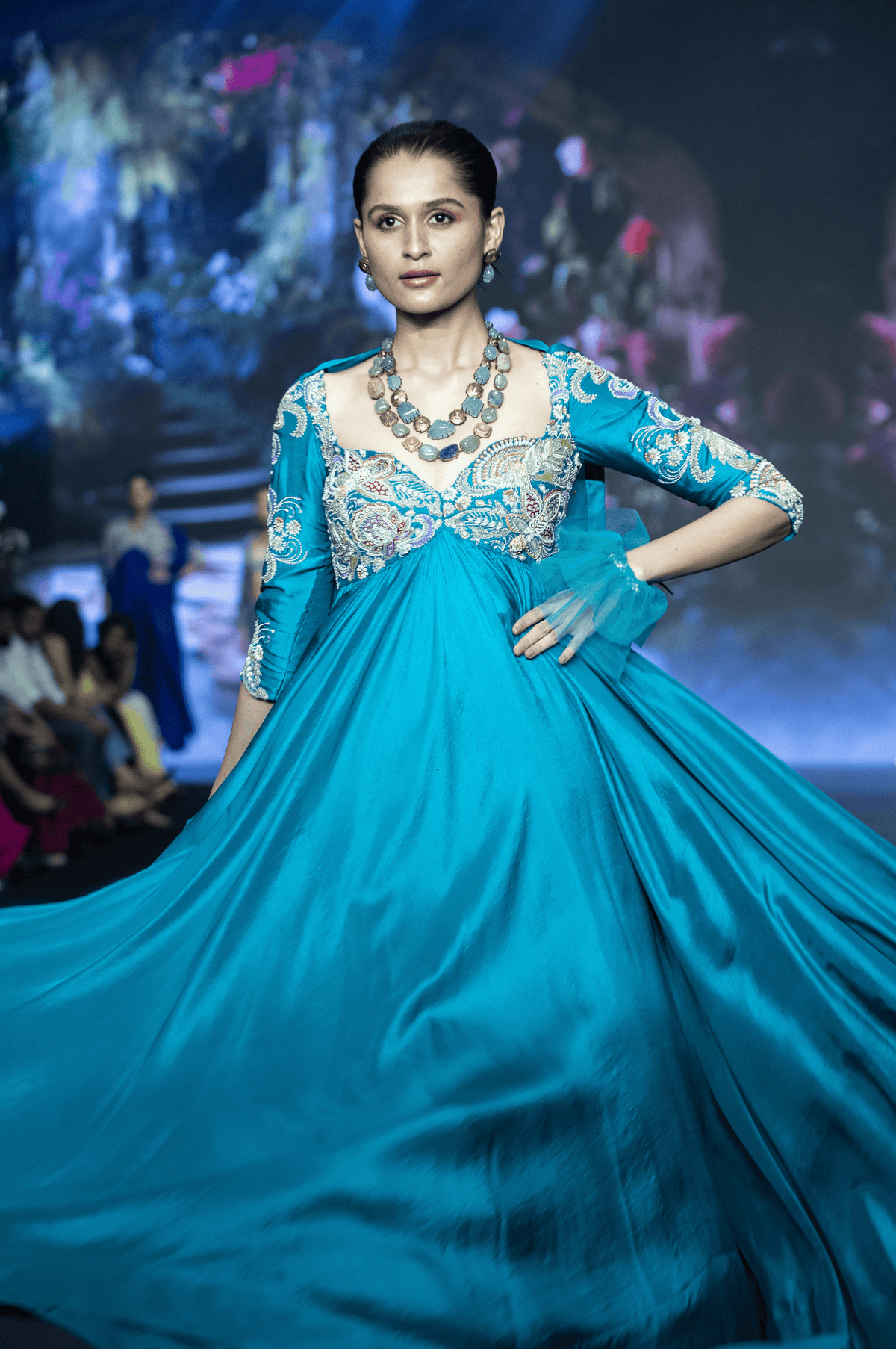 Rabsa Anarkali Set Turquoise Blue