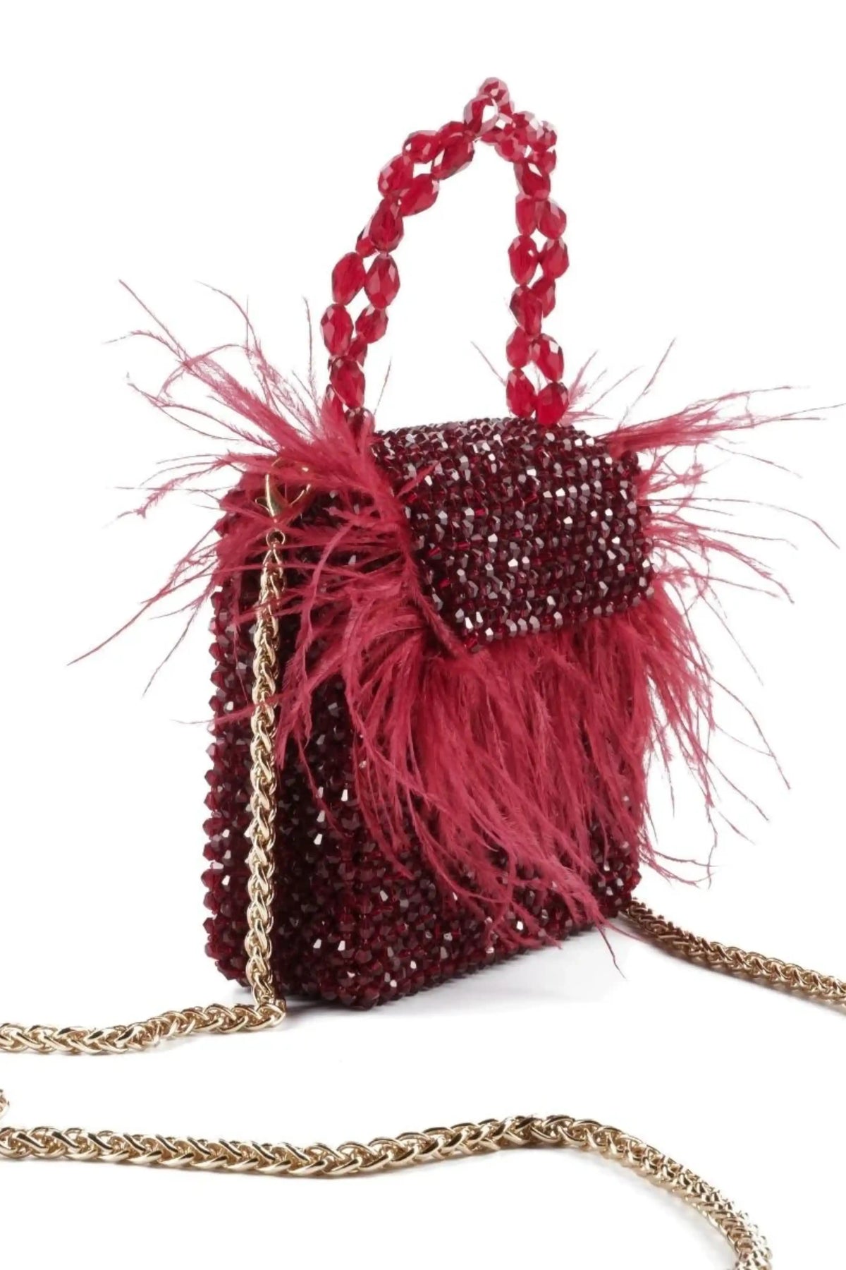 Natali Red Embellished Mini Bag