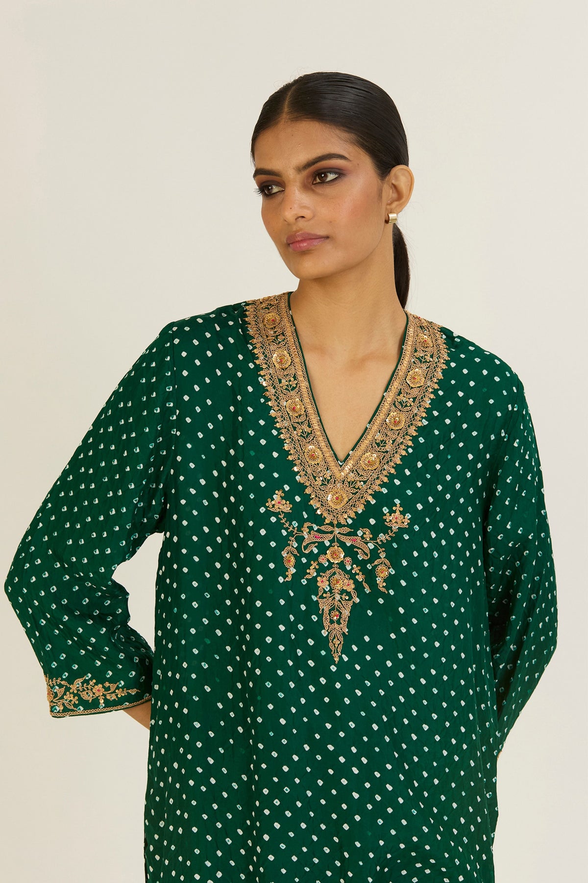 Navya Green Bandhani Kurta &amp; Pants