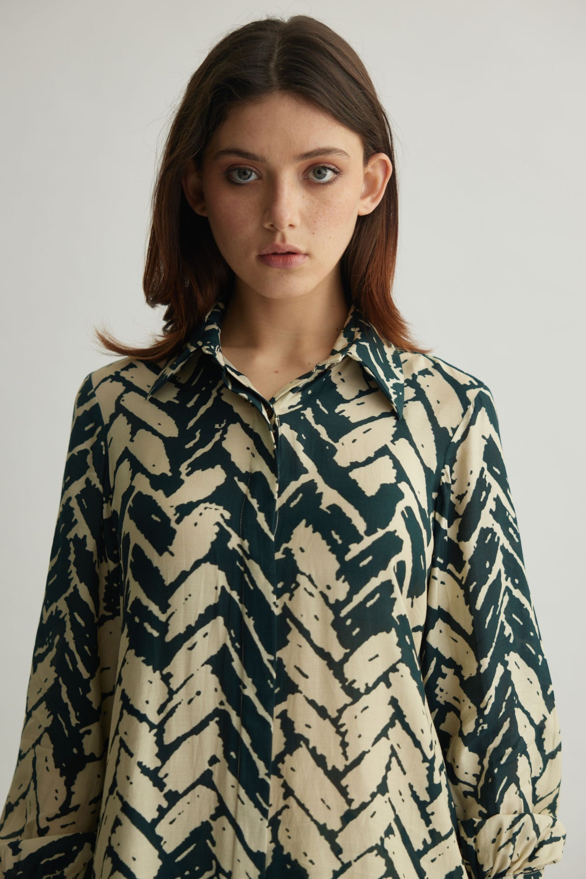 Dark Green Chevron Shirt