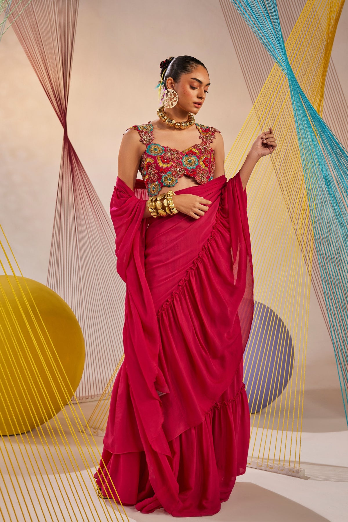 Swara Lehenga Pre-draped Saree Set