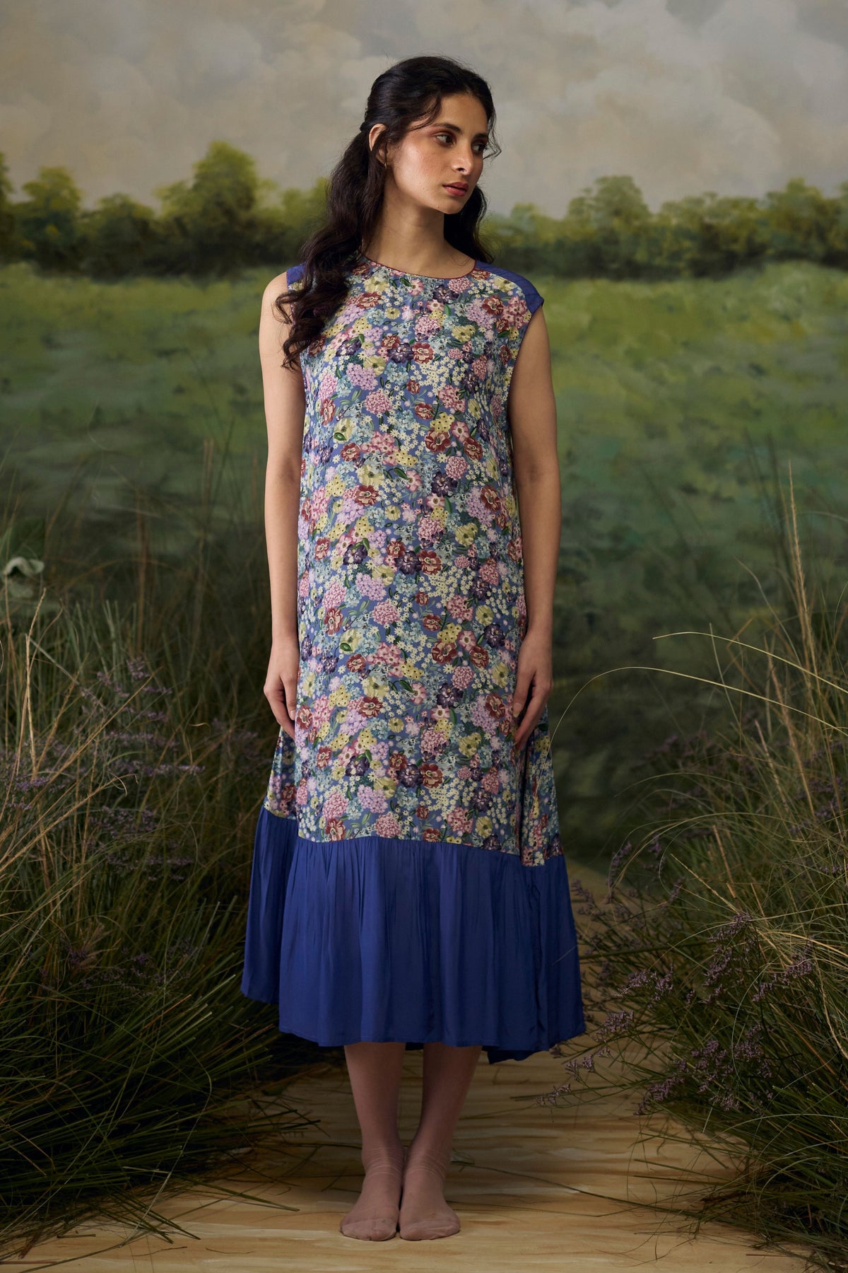 Mystic Blue Floral Dress