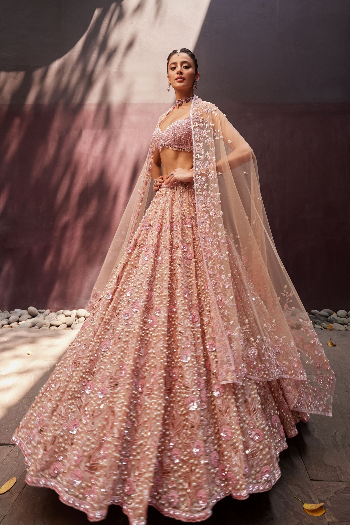 Blush Pink Bridal Lehenga Set