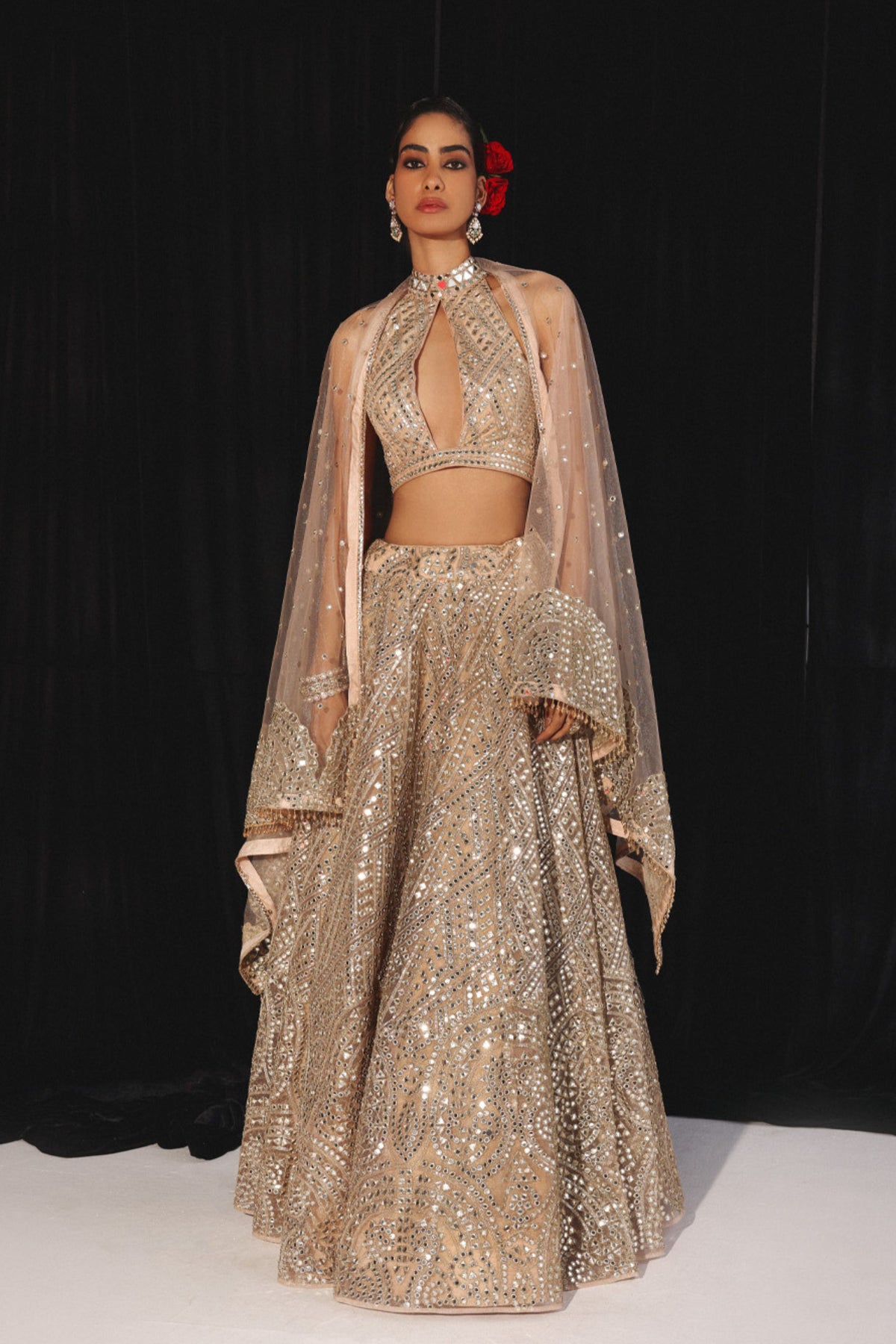 Diamond and Paisley Lehenga Set