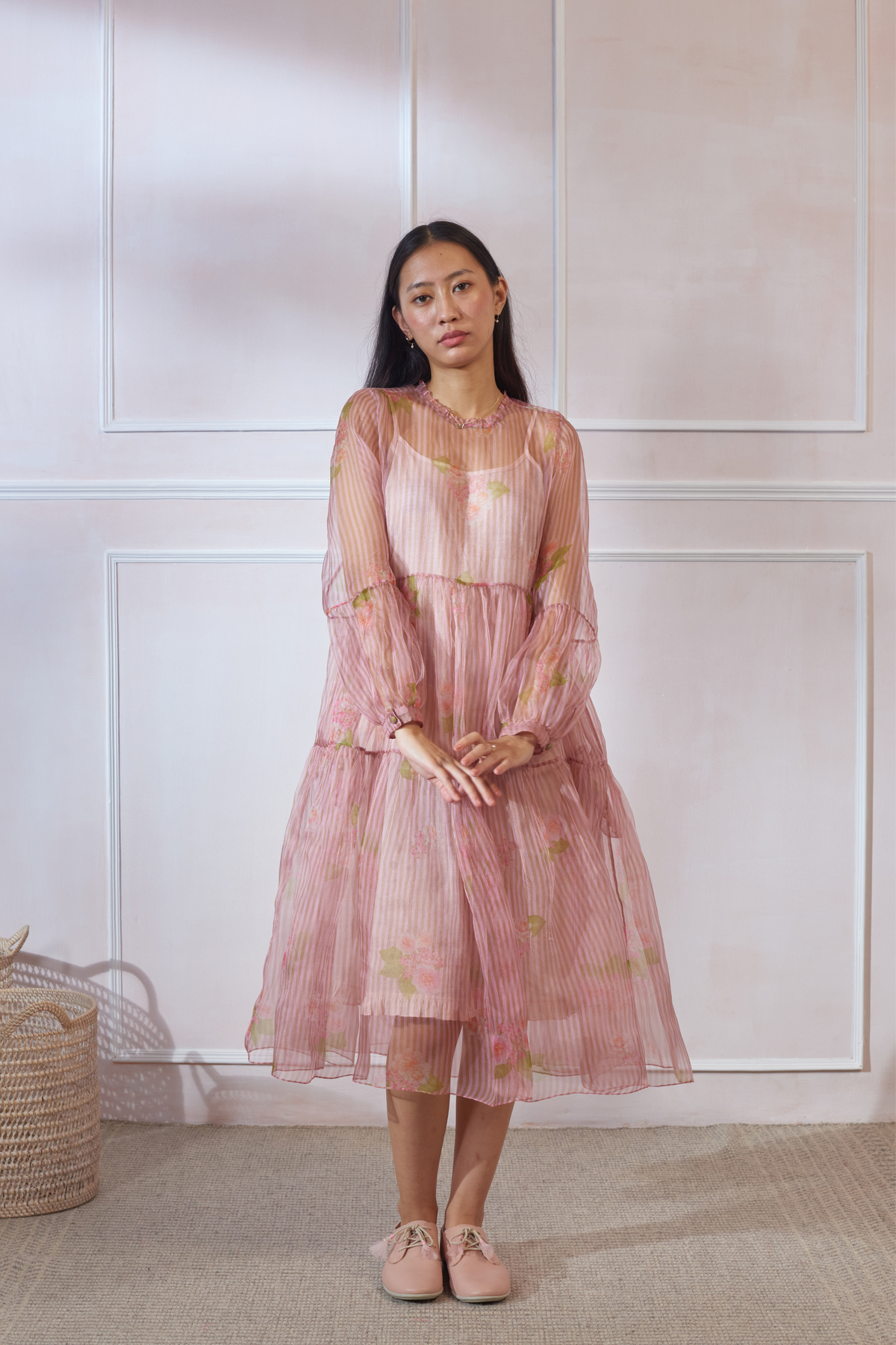 Silk Organza Midi Dress