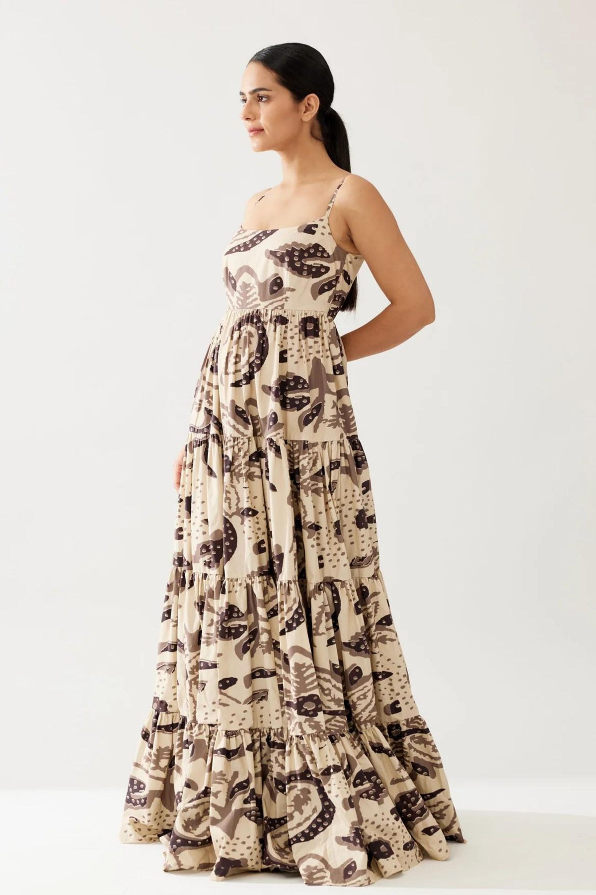 Floral Sleeveless Three Tier Dress