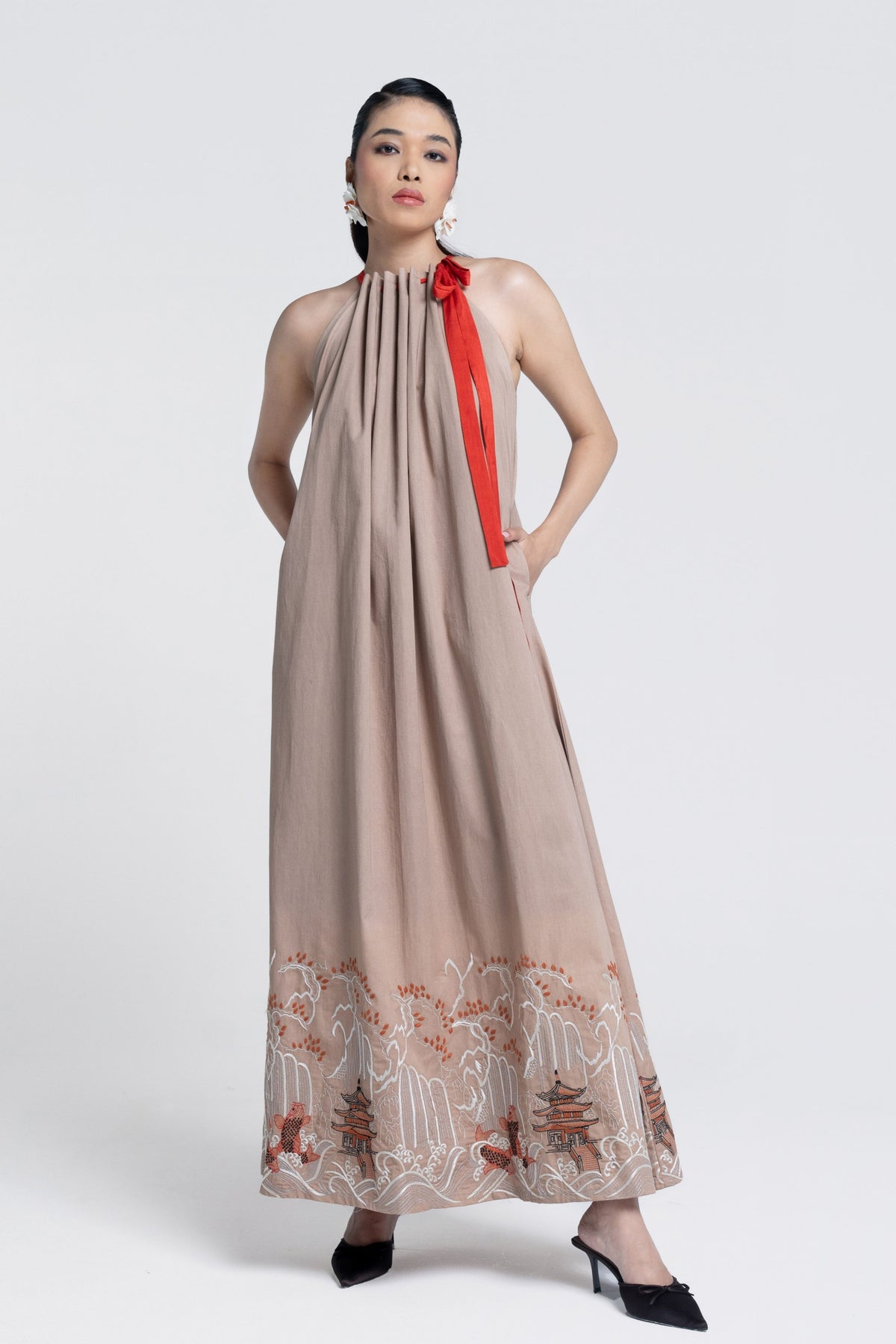 Temple bloom Flared Dress