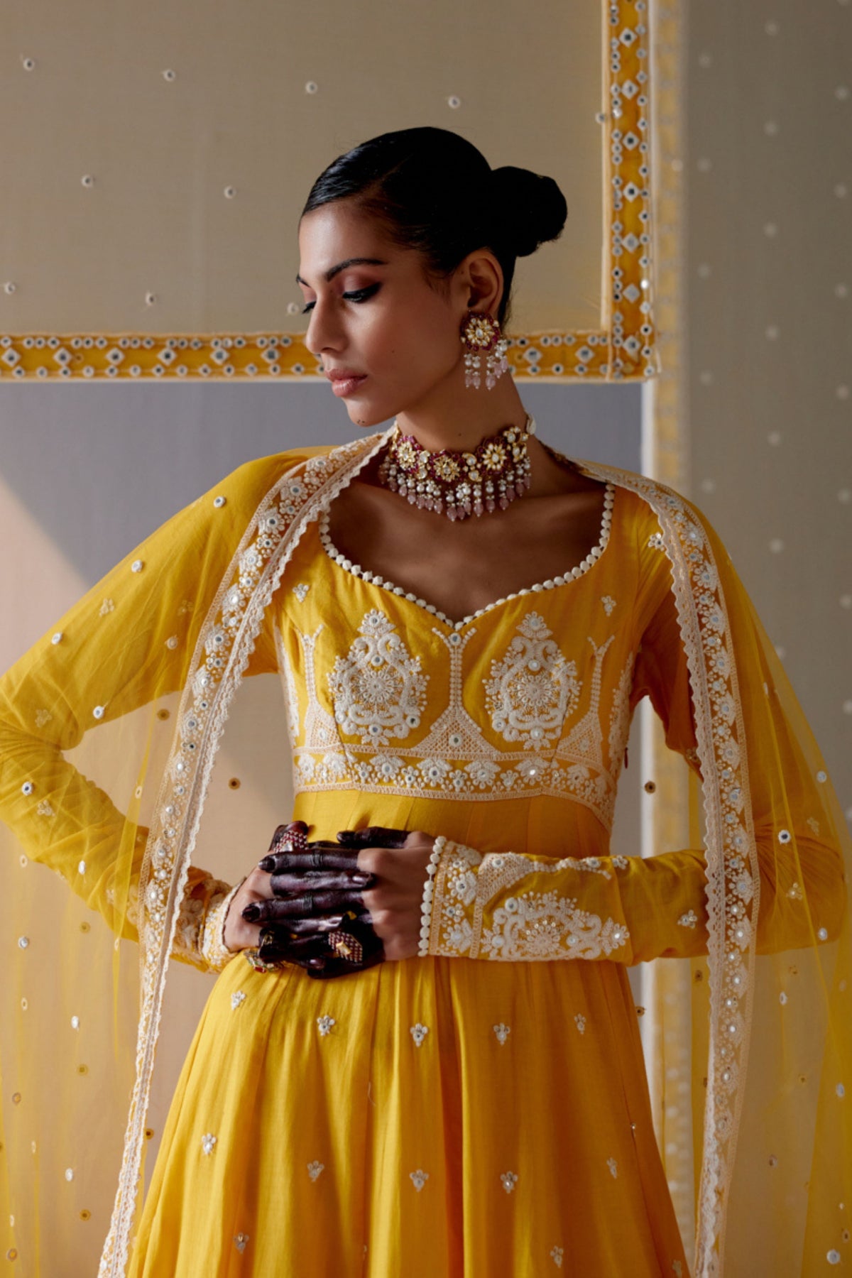 Mango Tower Anarkali Set