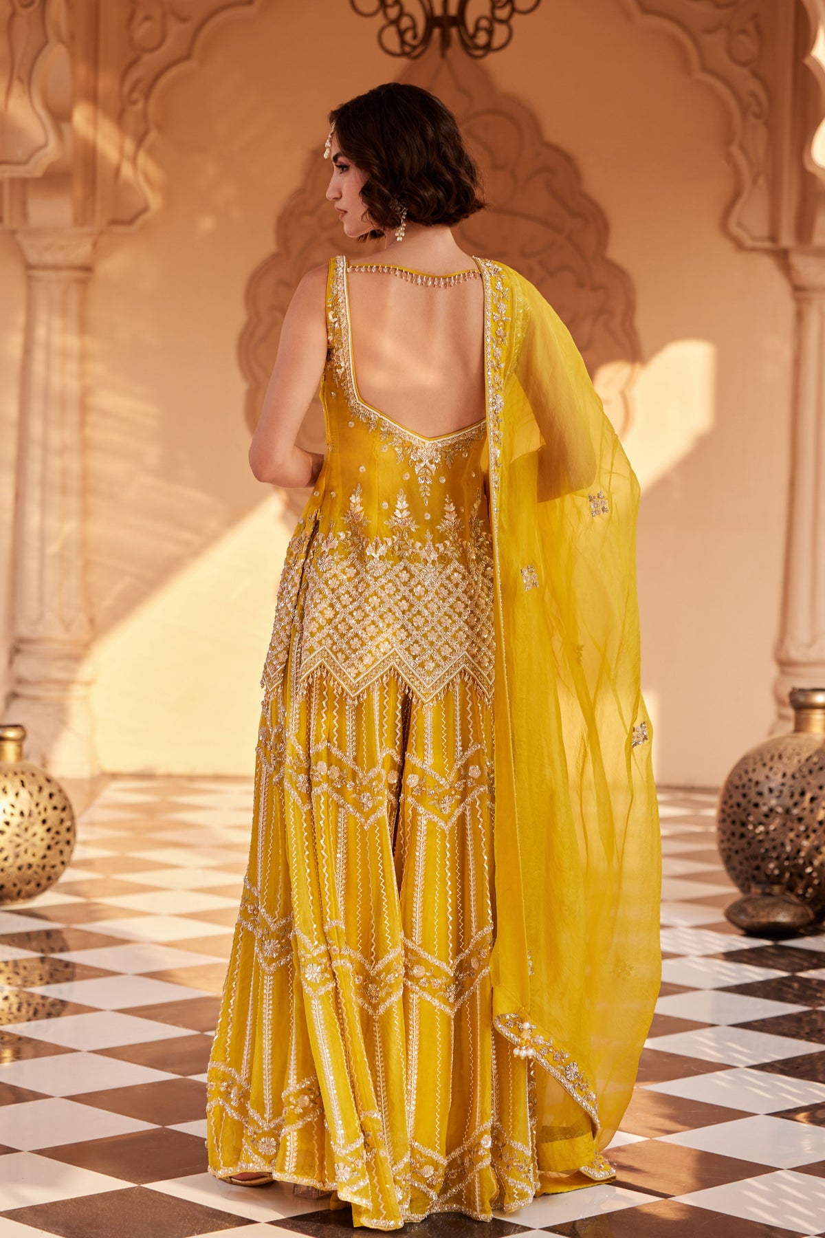 Mustard Sharara Set