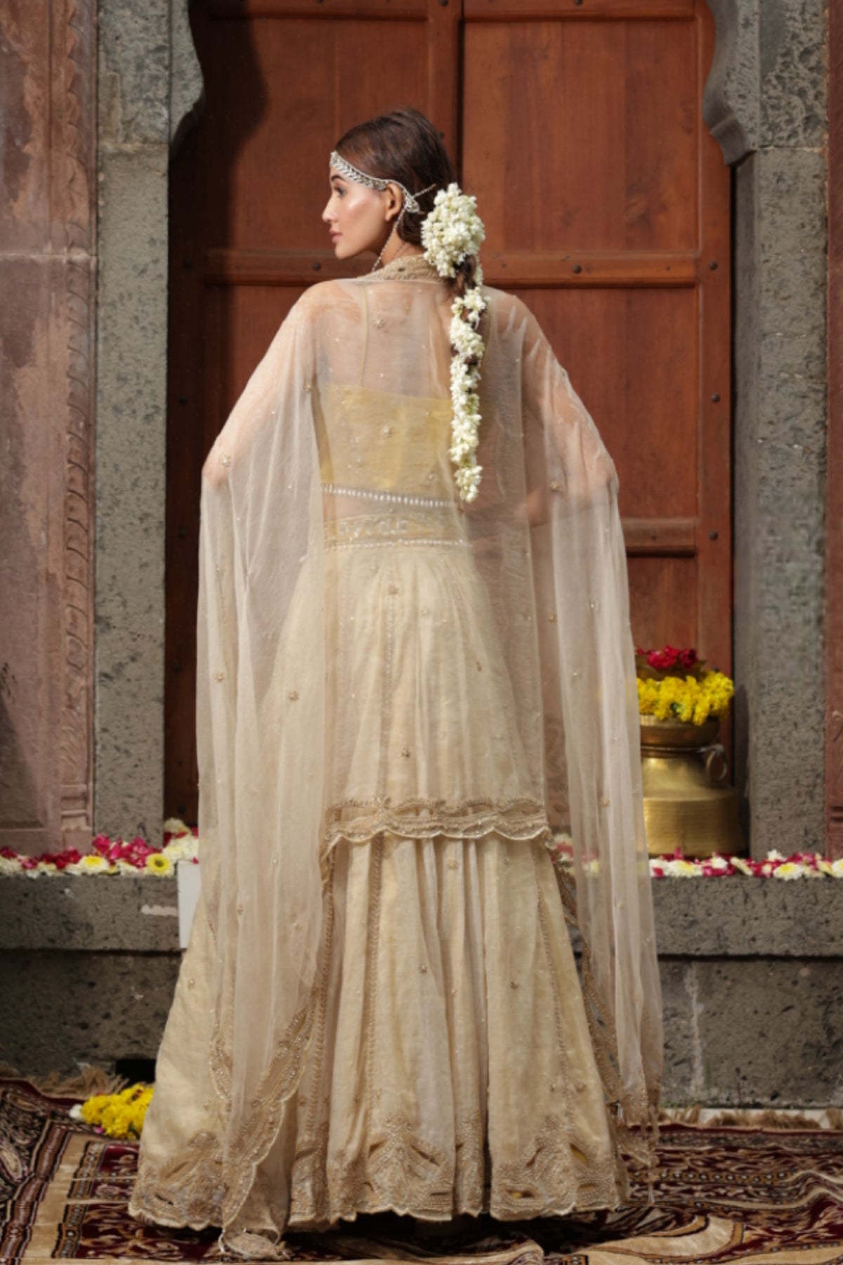 Beige Lehenga Set