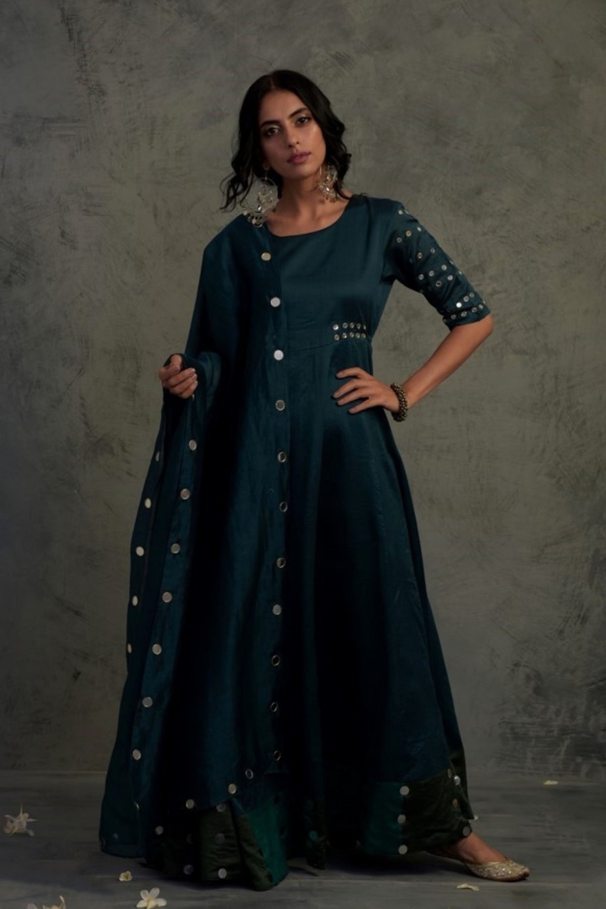 Teal Blue Anarkali Set