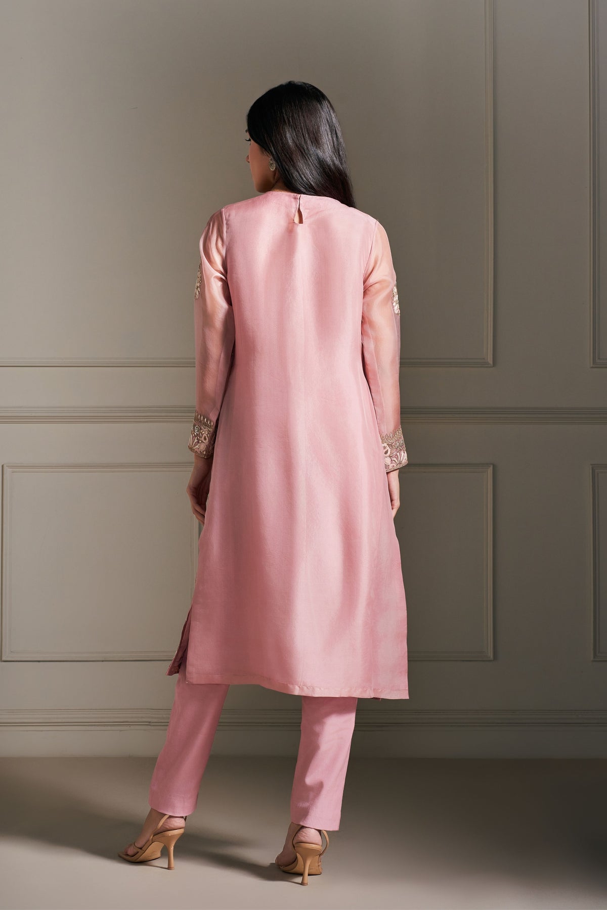 Pink Hand Embellished Kurta Set