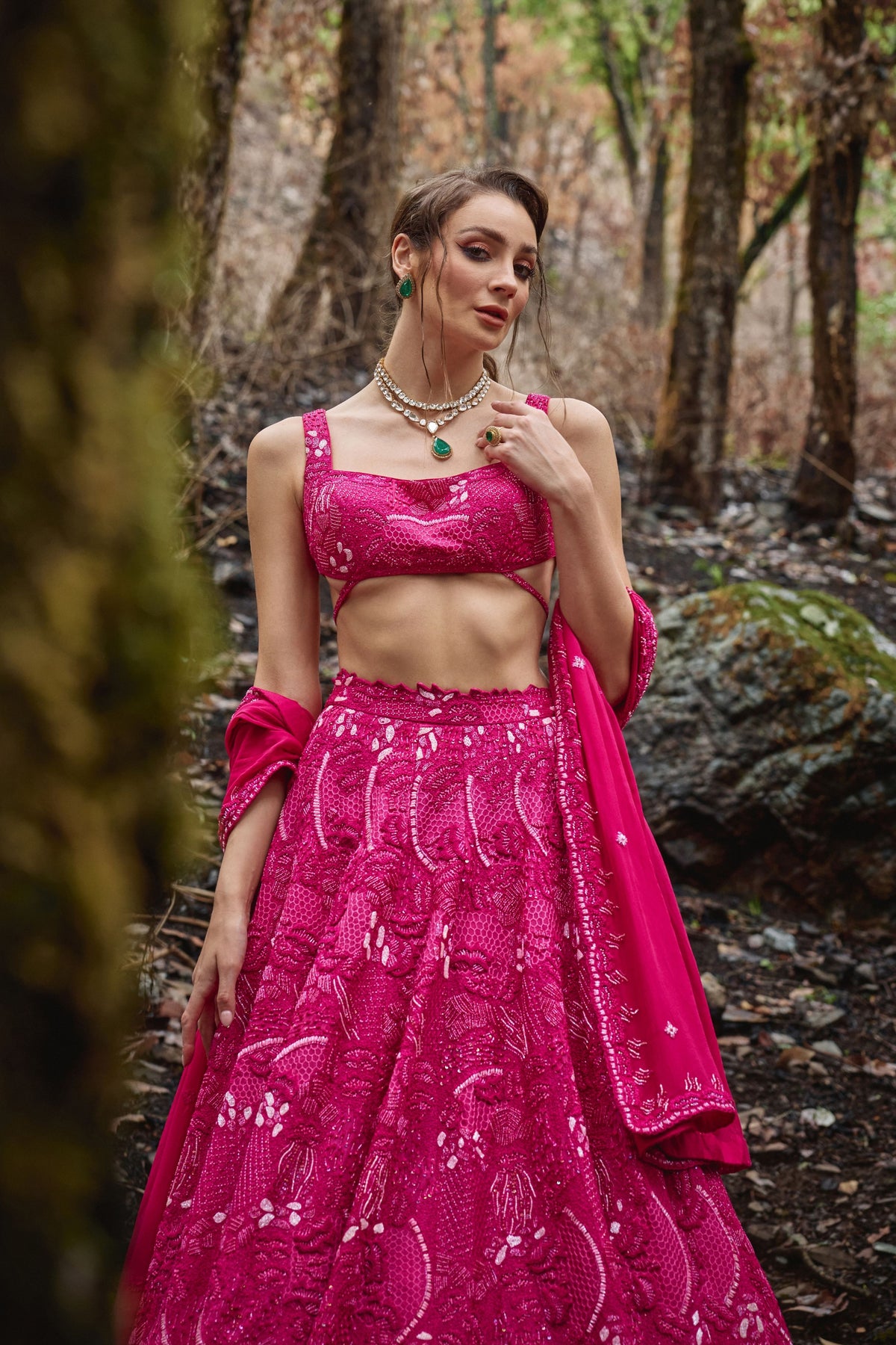 Electric Fuchsia Lehenga Set