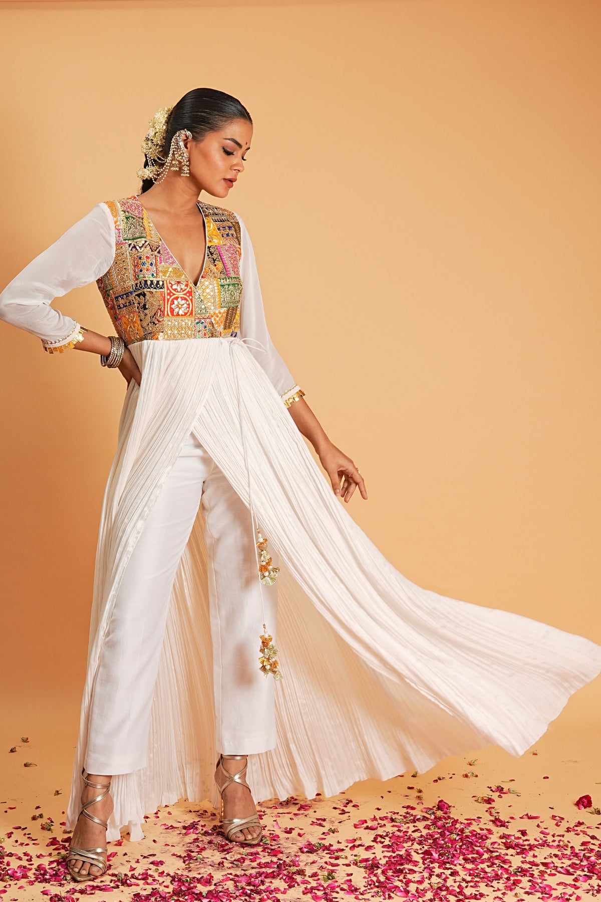 Ivory Angrakha Kurta Pant