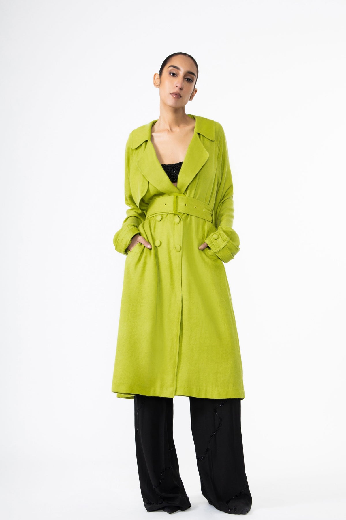 Chartreuse Trench Coat