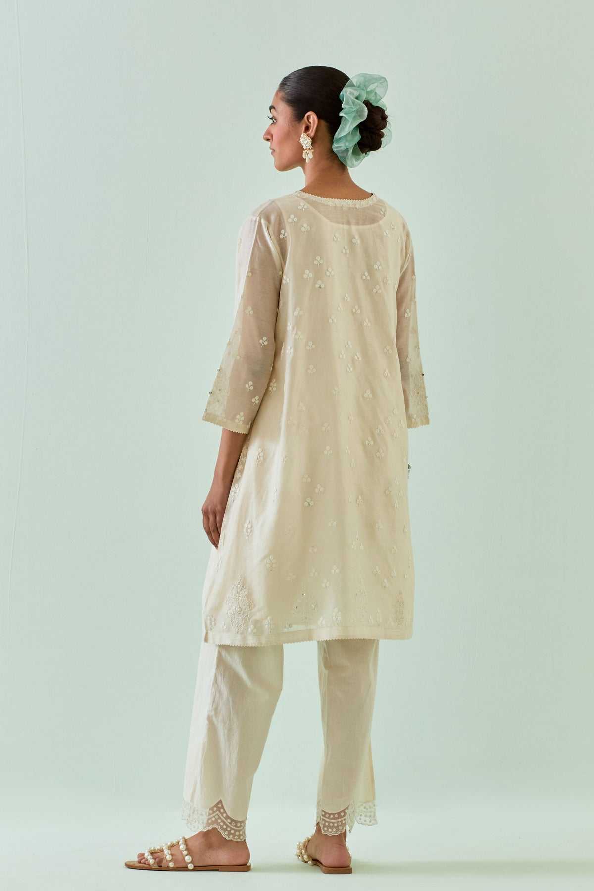 Off White Kalidar Kurta Set