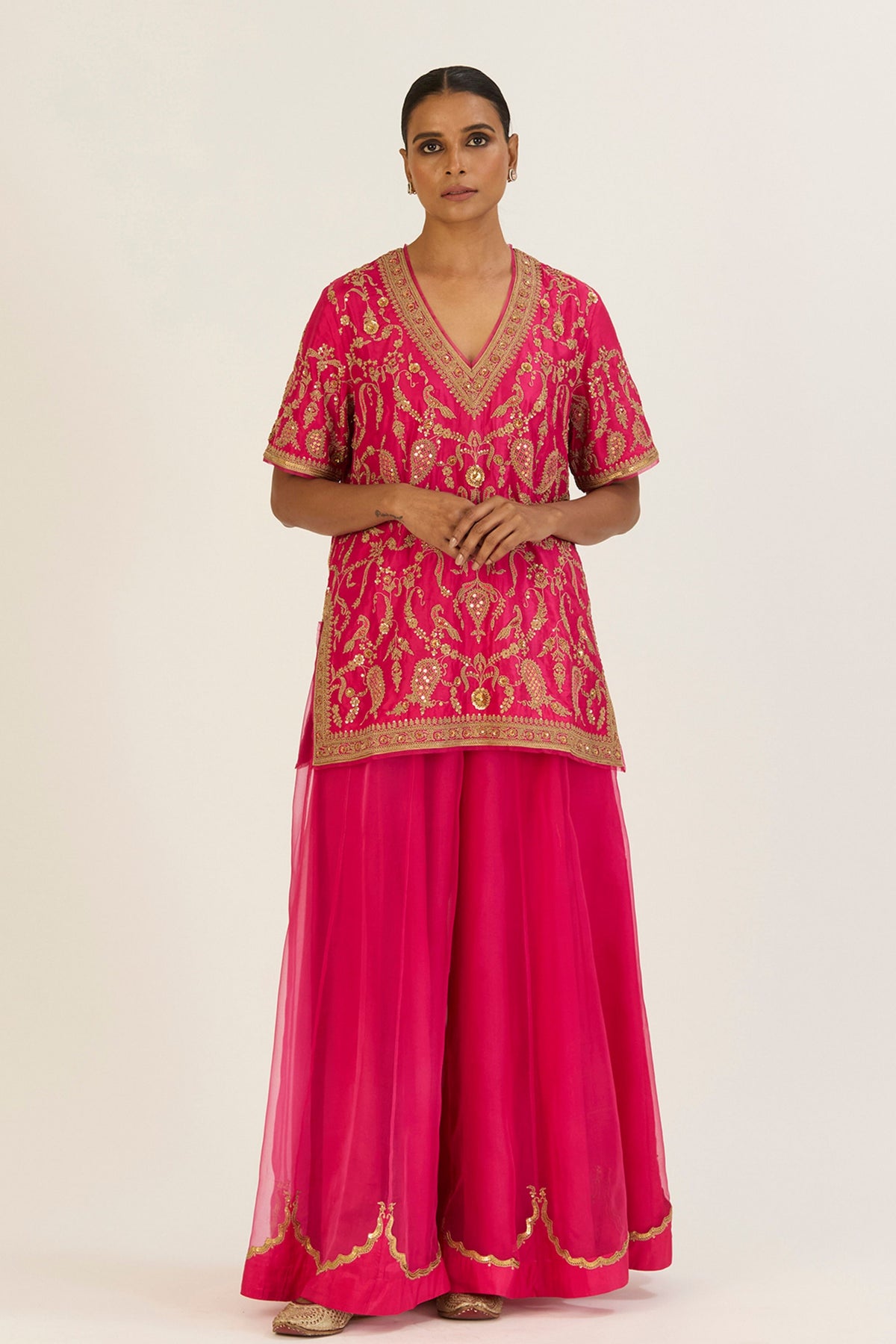 Anvi Fuschia Sharara Set