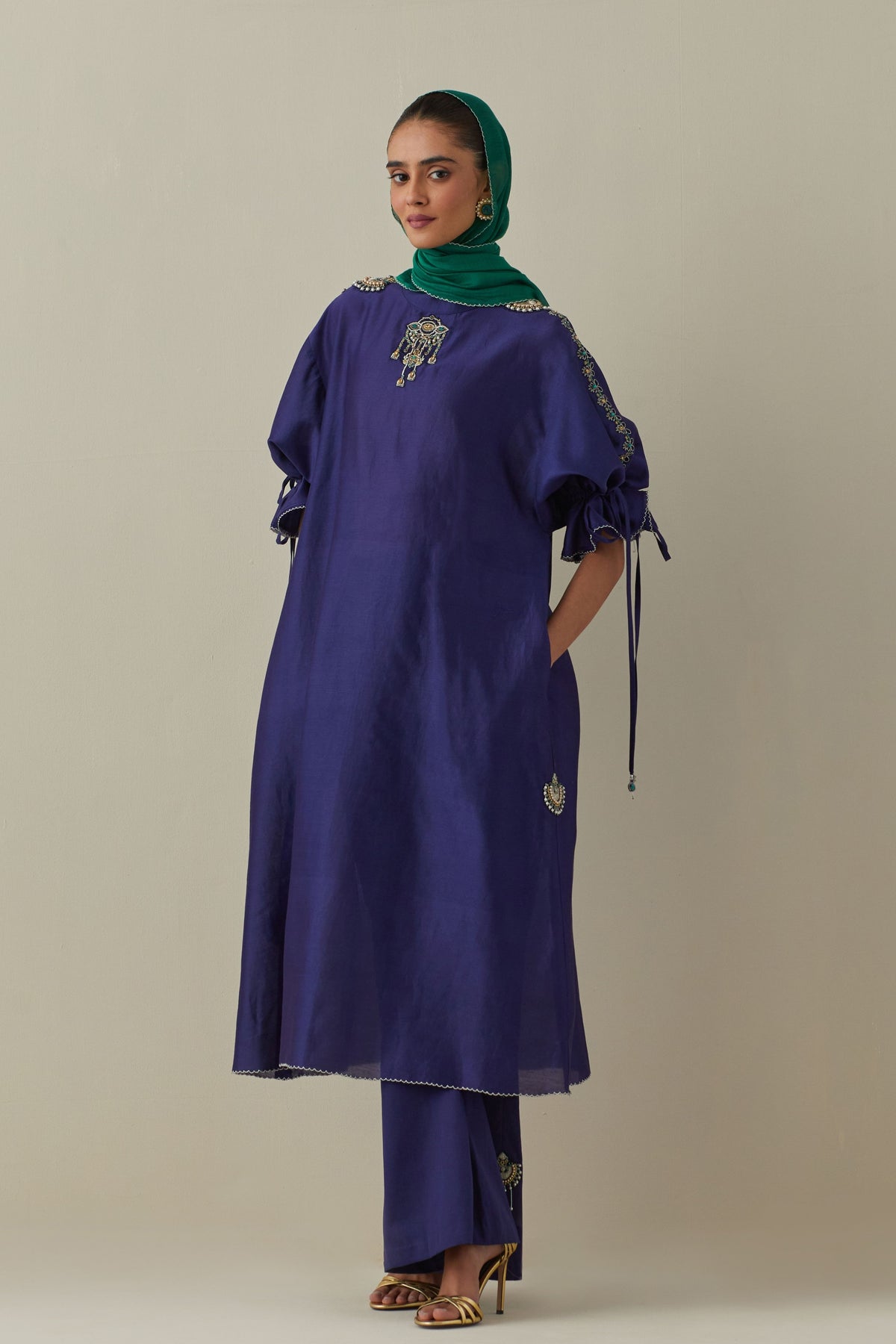 Bia Embroidery Blue Kurta Set