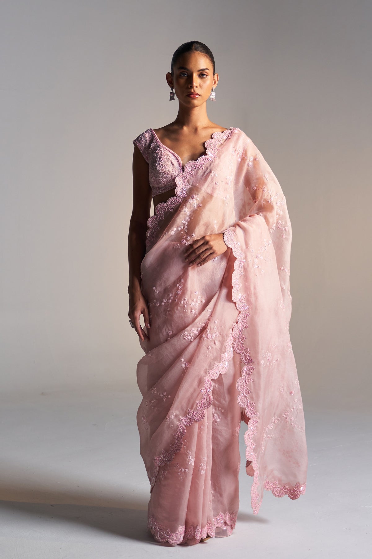 Camellia Pink Saree Set