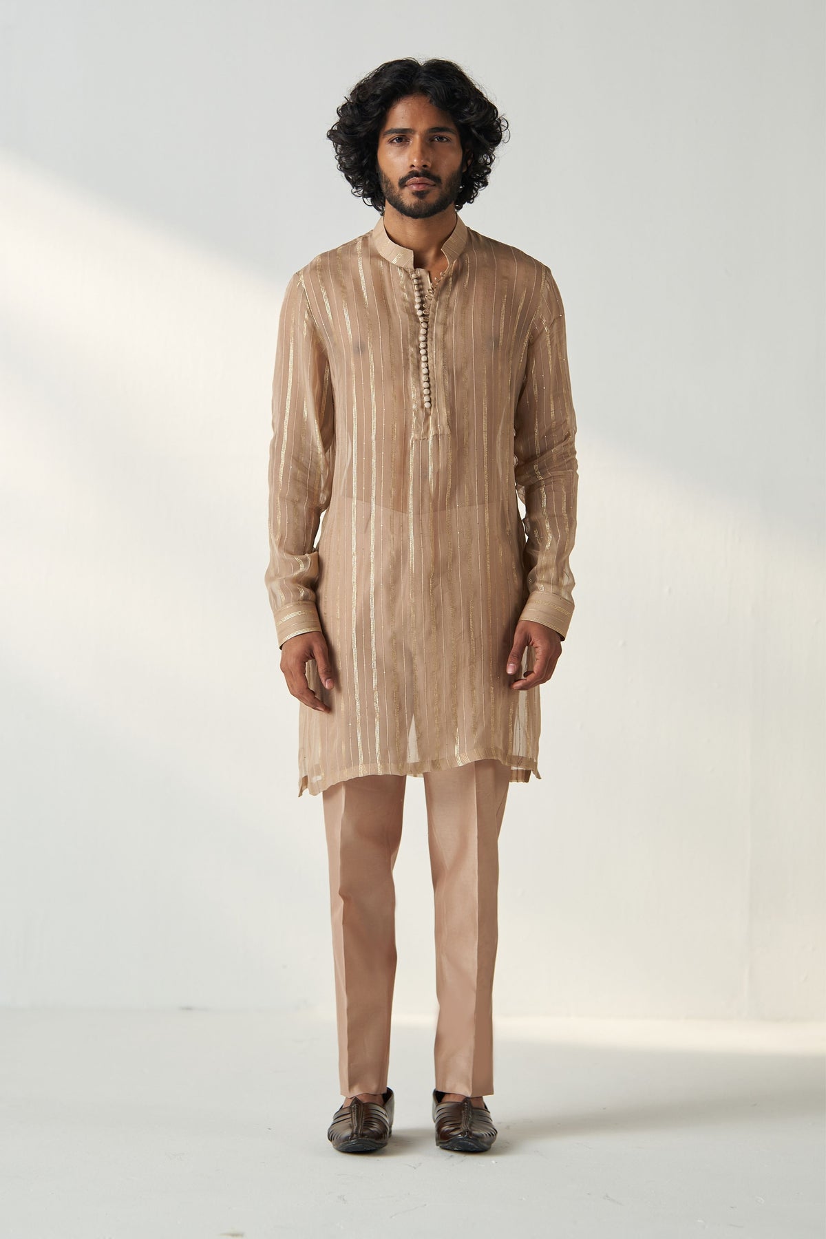 Omkar Fawn Kurta Set