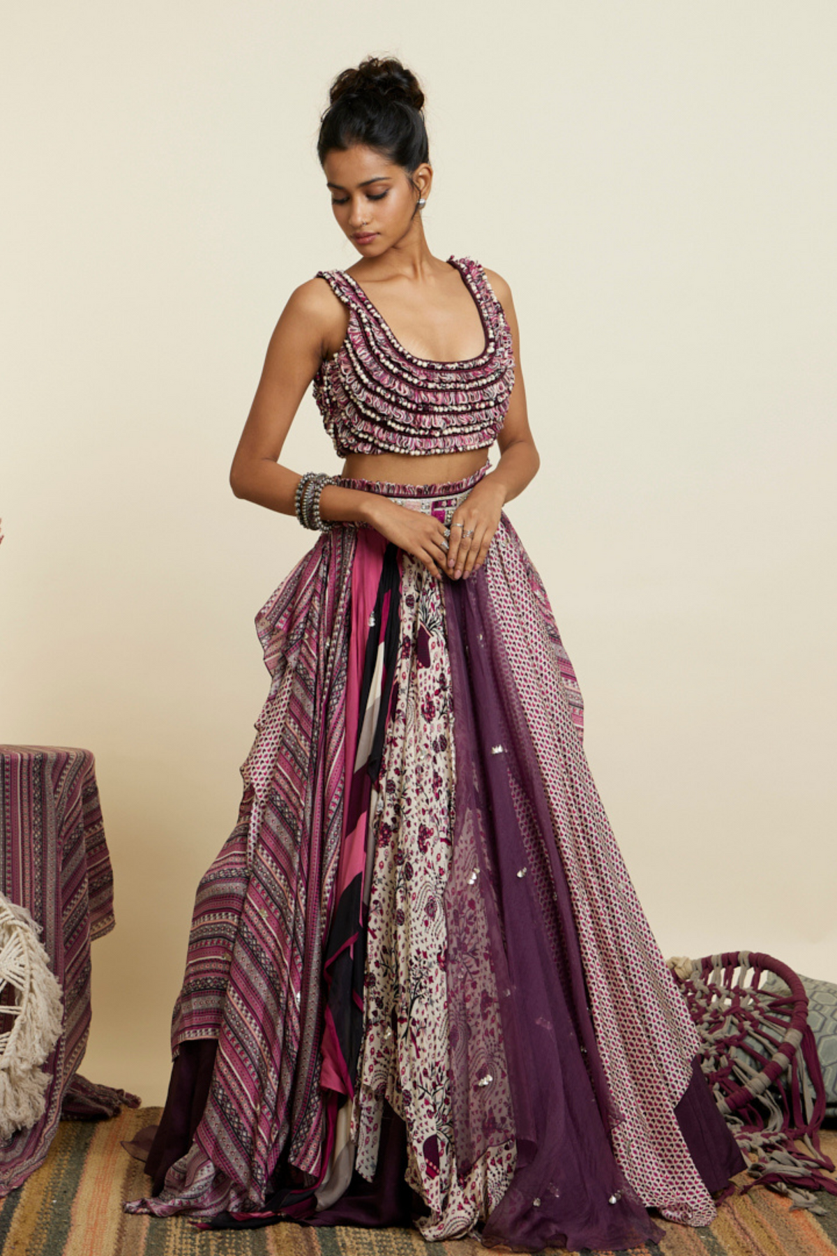 Multi Printed Boho Lehenga Set