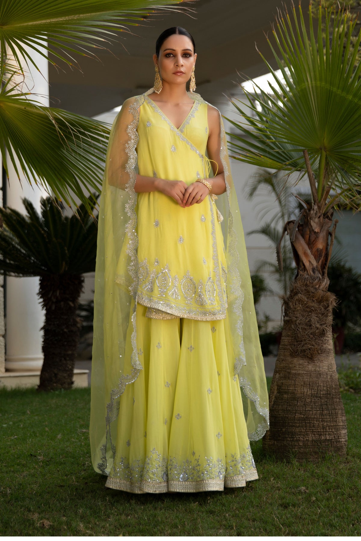 Lime Green Angrakha Set