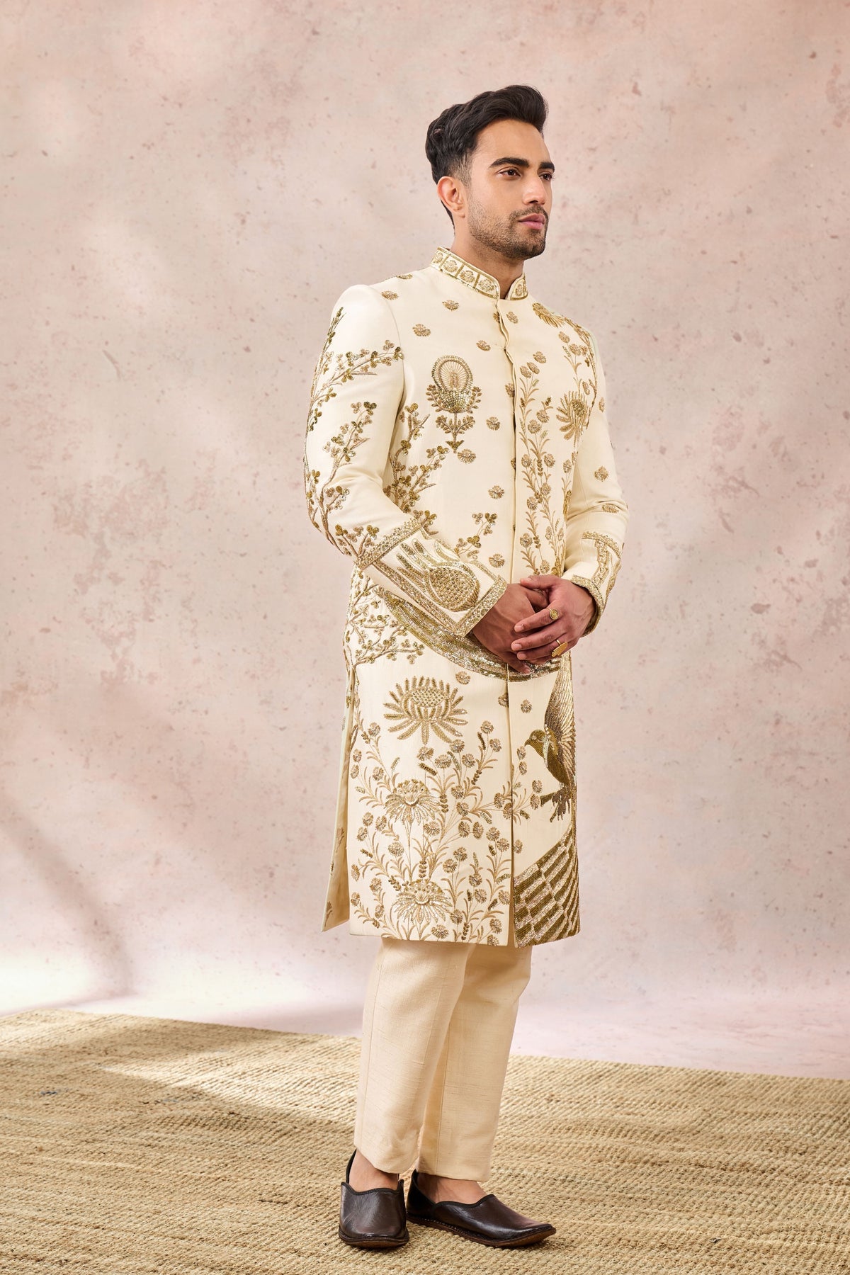 Ivory Bagh E Bahar Sherwani Set