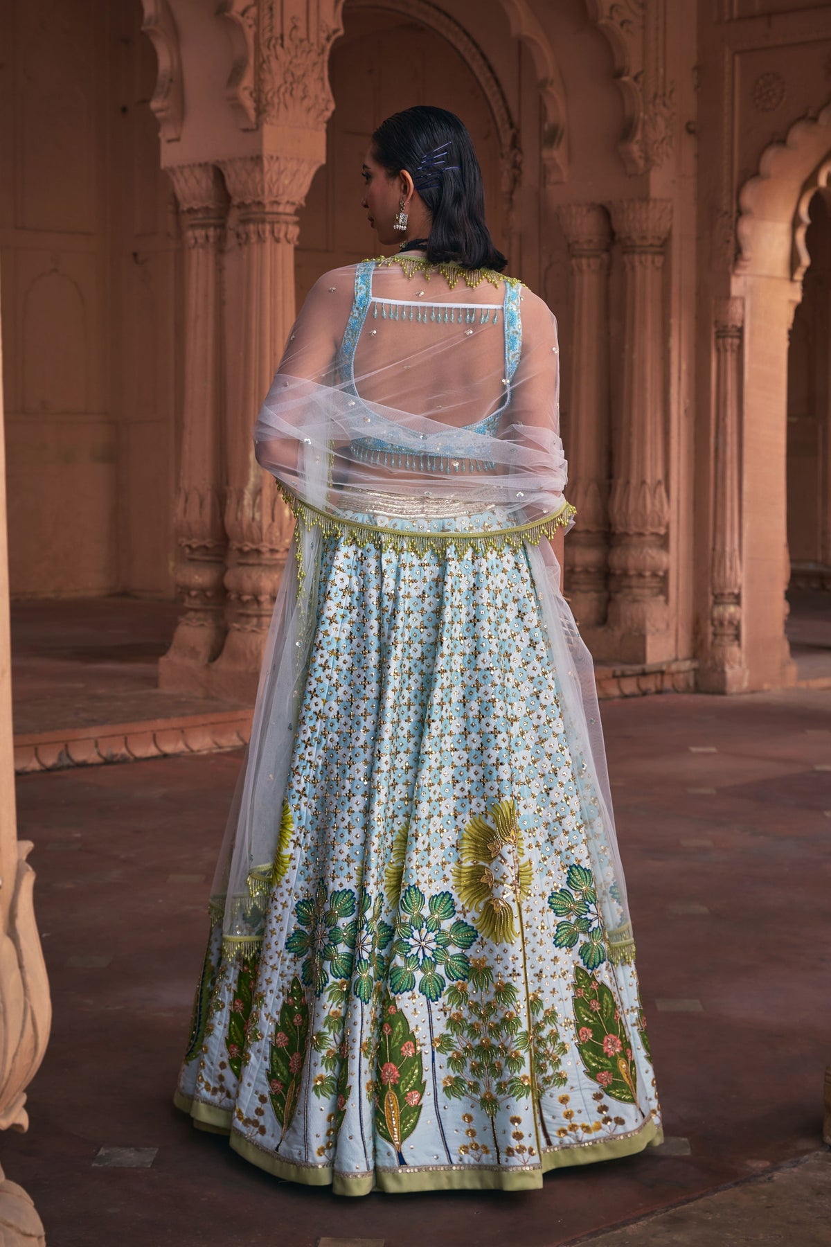 Powder Blue Lehenga Set