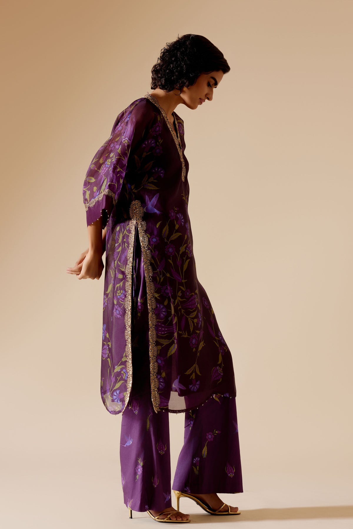 Sitara Purple Print Tunic Set