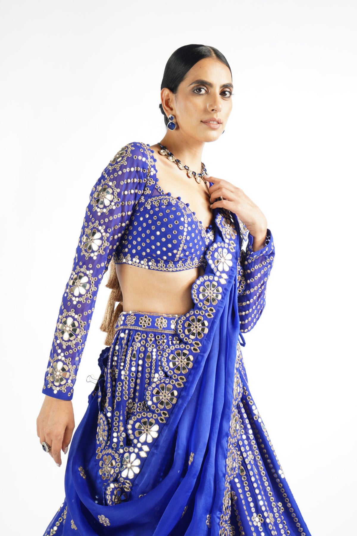 Small Flower Linear Lehenga Set