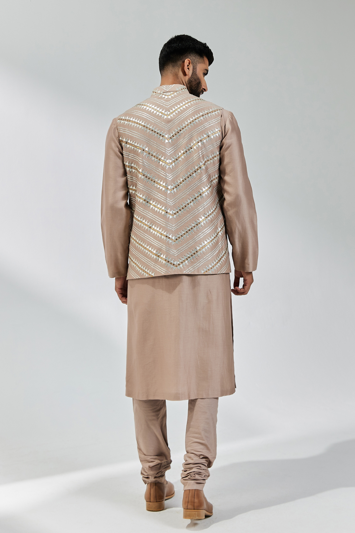 Taupe Nehru Jacket Set