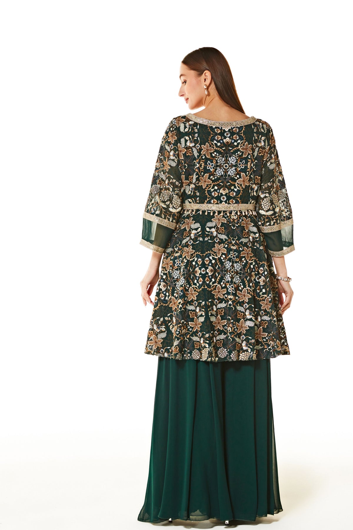 Dalia Forest Green Sharara Set