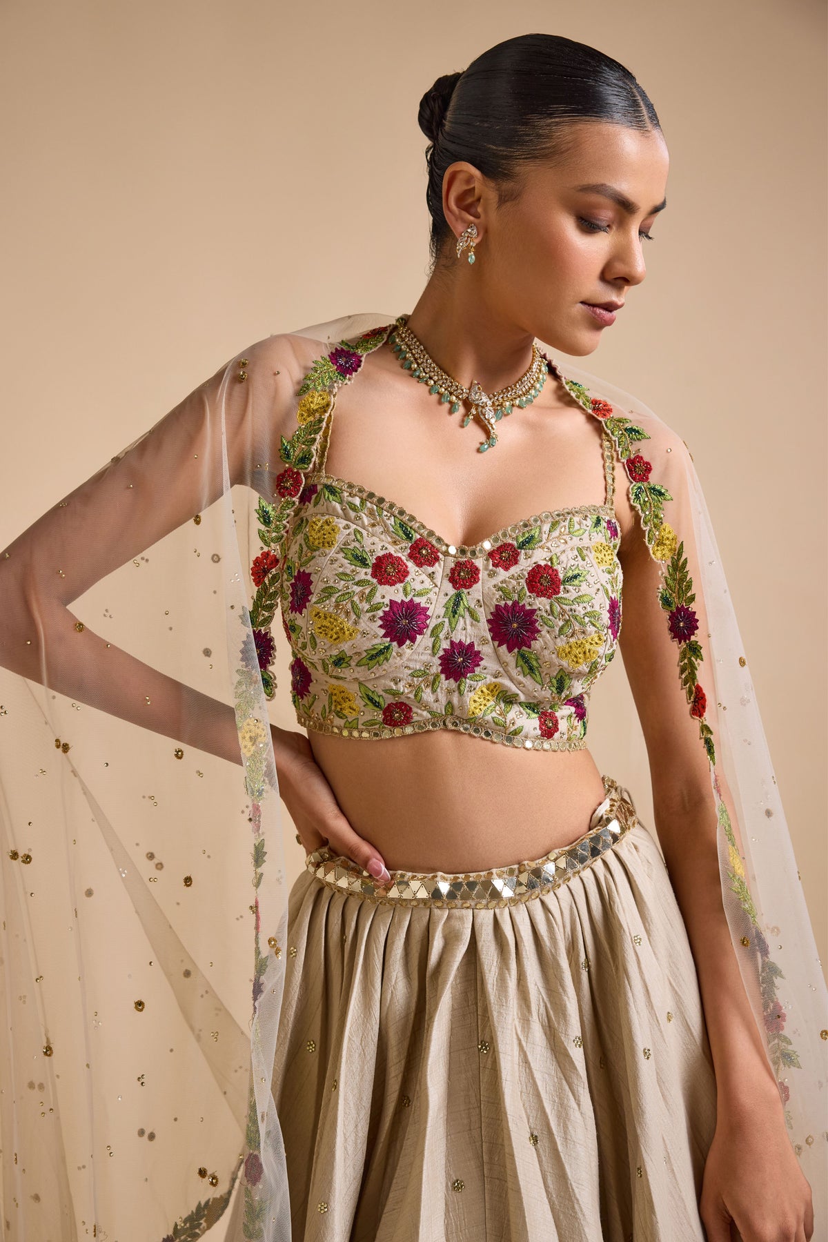 Ivory Full Bloom Lehenga Set