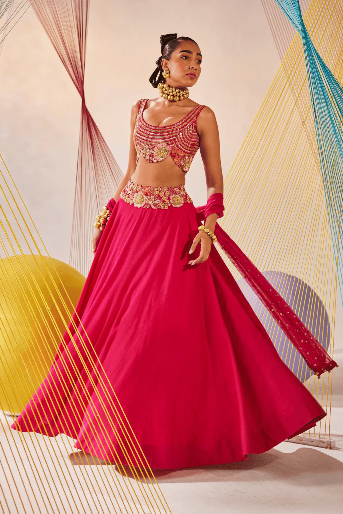 Magenta Pink Ekisha Lehenga Set