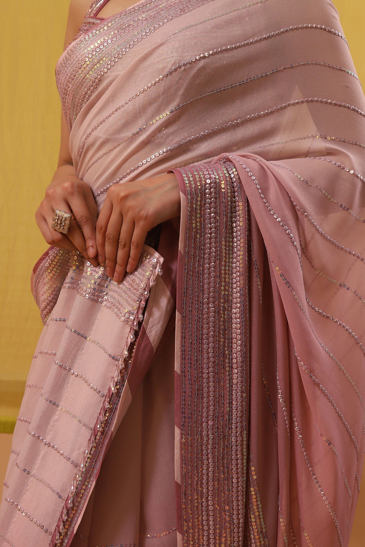 Soft Pink Rufi Saree Set