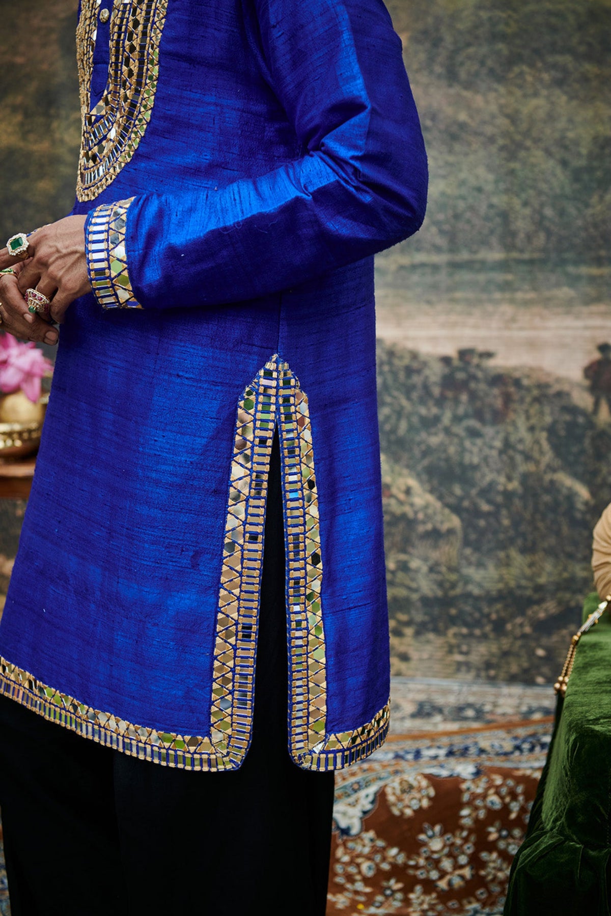 Sufi Electric Blue Kurta Set