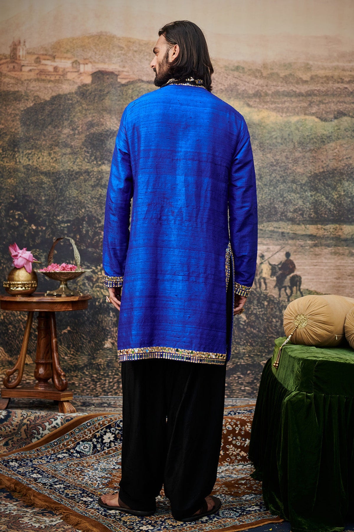 Sufi Electric Blue Kurta Set