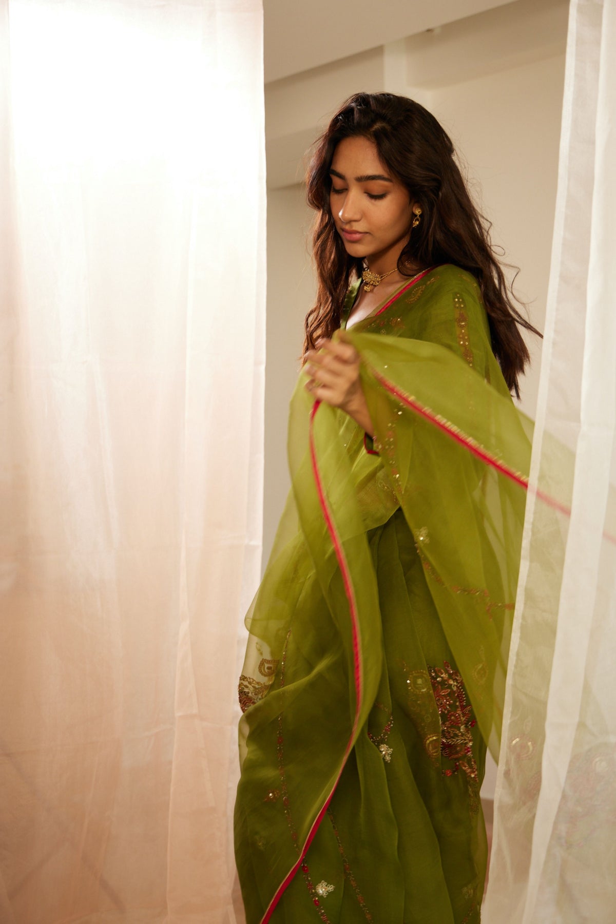 Green Dhuleti Saree