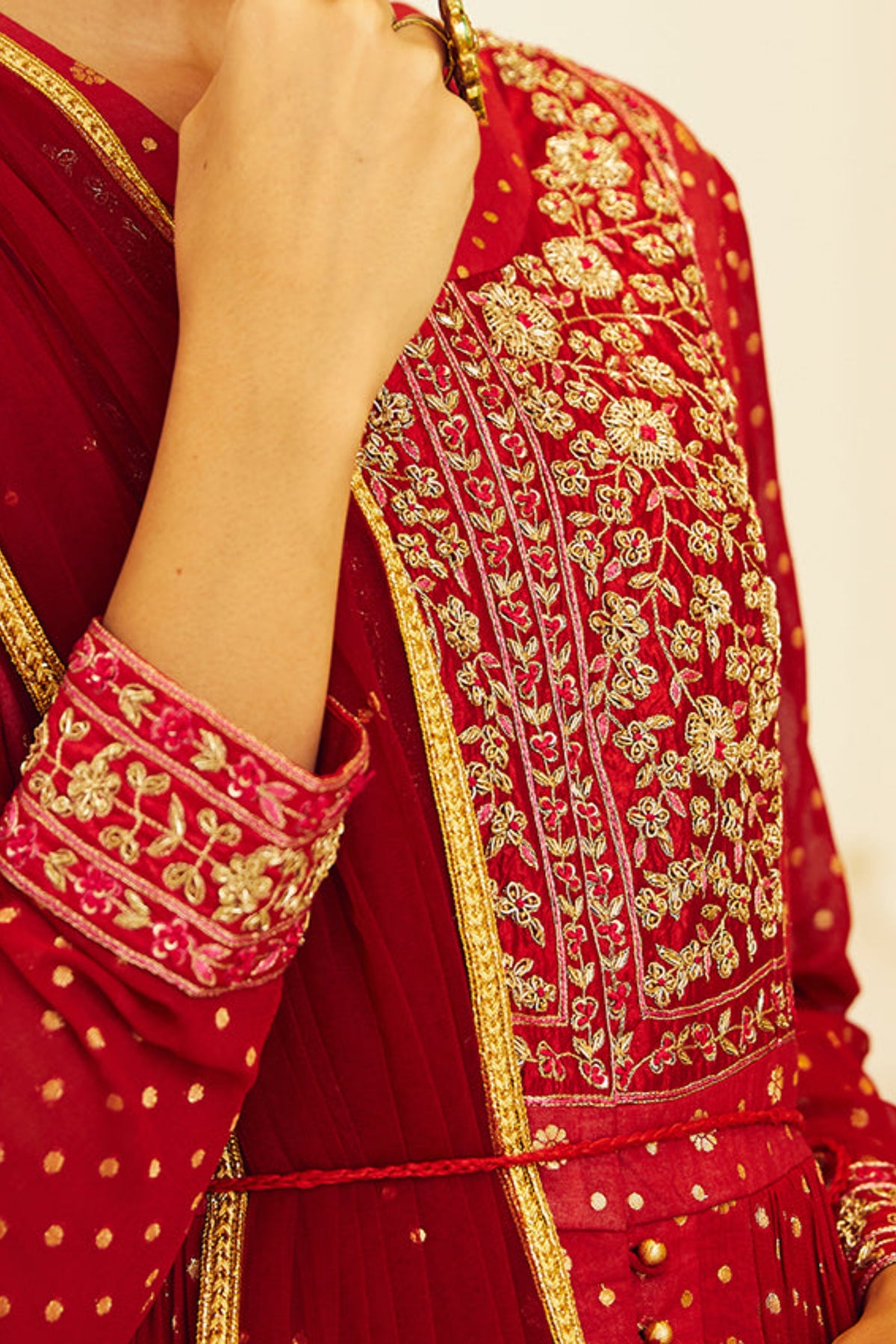 Maroon anarkali set