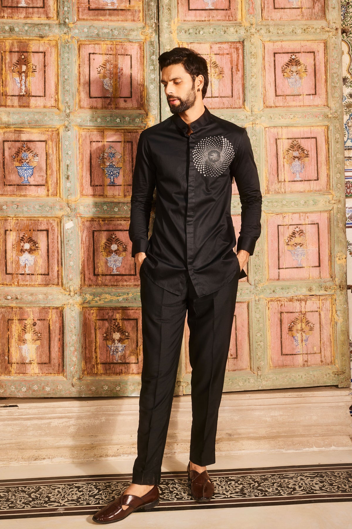 Black Embroidered Shirt and Pant